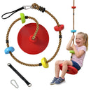 AIYAPLAY Climbing Rope, Kids Tree Swing Kit With Disc Swings Seat, Red