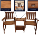 Rydal 2 Seater Wooden Garden Patio Love Seat And Table Set