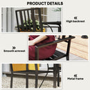 Outsunny 2 PCs Stackable Outdoor Garden Chairs with Metal Slatted Design, Black