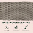 Outsunny Rattan Dining Set 4 Seater - Grey