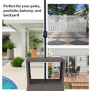 Outsunny Rattan Wicker Tea Coffee Table w/ Umbrella Hole Dark Grey