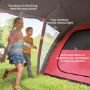Outsunny 4-6 Man Family Camping Tent W/ 2 Bedrooms, A Living Room - Grey/Blue