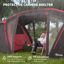 Outsunny 4-6 Man Family Camping Tent W/ 2 Bedrooms, A Living Room - Grey/Blue