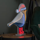 40cm Light up Christmas Robin Infinity Decoration with Red and White LEDs