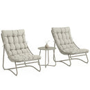 Outsunny Garden Bistro Set, Bistro Table And Chairs W/ Cushions, Light Grey