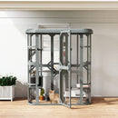 PawHut Walk-in Catio, Outdoor Cat Enclosure With 4 Jumping Platforms, Condo