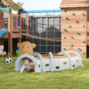 AIYAPLAY Kids Play Tunnel for Crawl and Climb, Monkey Design, Brown