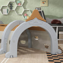 AIYAPLAY Kids Play Tunnel for Crawl and Climb, Monkey Design, Brown