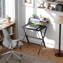 HOMCOM 70 cm Folding Computer Desk for Small Spaces Bedroom, Black