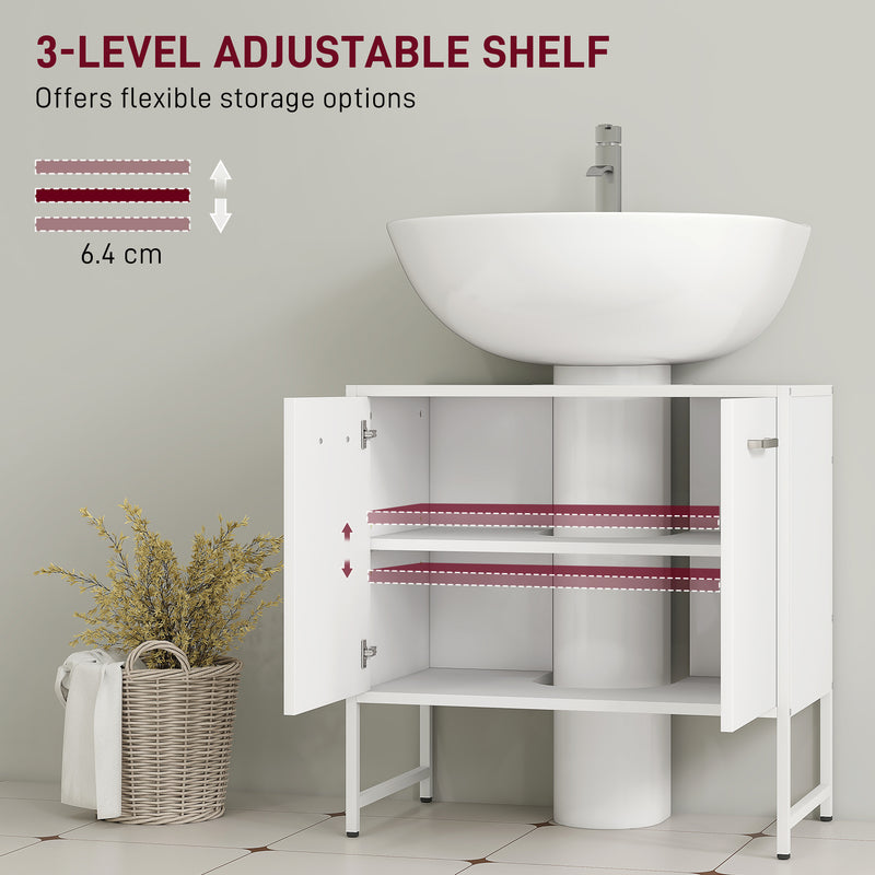 HOMCOM Bathroom Under Sink Cabinet for Basin without or with Pedestal