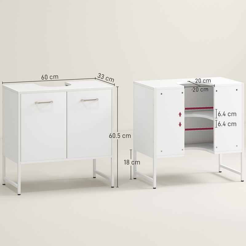 HOMCOM Bathroom Under Sink Cabinet for Basin without or with Pedestal