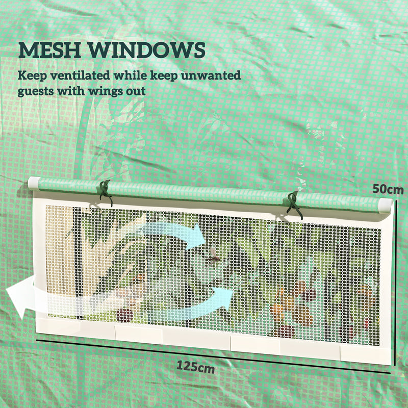 Outsunny Polytunnel Greenhouse With Doors And Mesh Windows