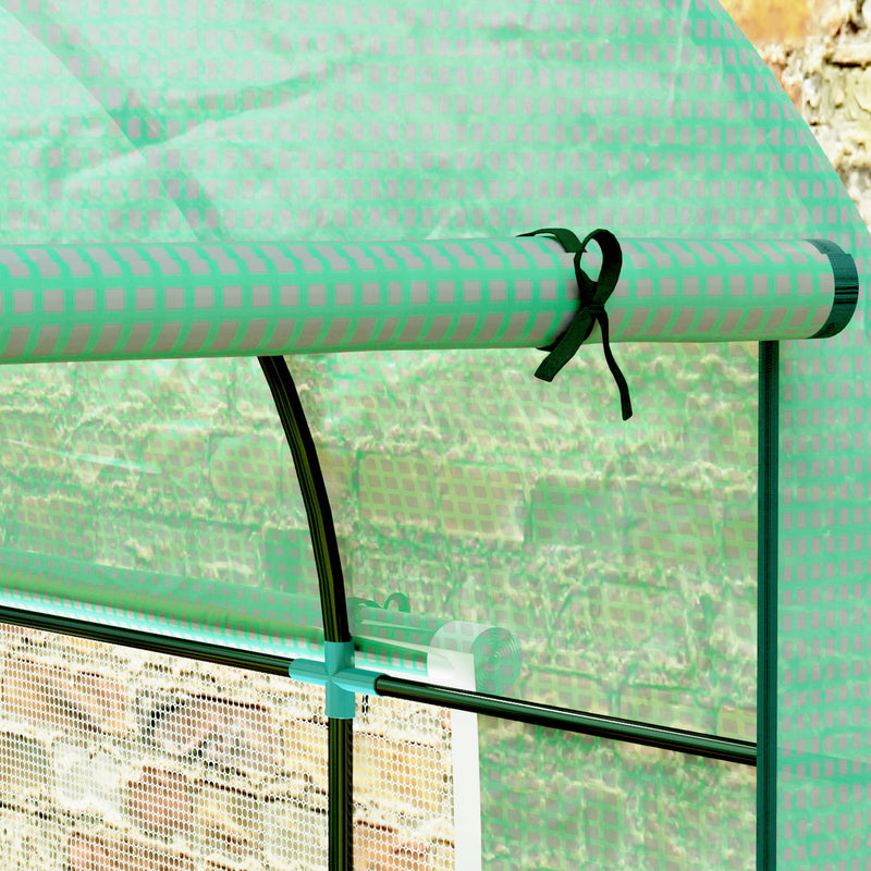 Outsunny Polytunnel Greenhouse With Doors And Mesh Windows
