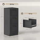 HOMCOM 3-Drawer File Cabinet, Lockable Filing Cabinet for A4 Letter, Black