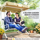 Outsunny 2 Seater Bench Pad, Chair Cushion with Back and Ties, Dark Blue