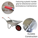 65 Litre 60kg Capacity Galvanised Samuel Alexander Metal Garden Wheelbarrow with Solid Puncture Proof Tyre