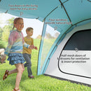 Outsunny 4-6 Man Family Camping Tent W/ 2 Bedrooms, A Living Room - Grey/Blue