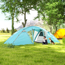 Outsunny 4-6 Man Family Camping Tent W/ 2 Bedrooms, A Living Room - Grey/Blue