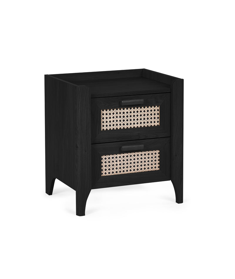 Sydney 2 Drawer Bedside - Black Ash
