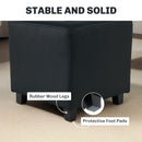 HOMCOM Square Footstool Small Ottoman With Wood Legs For Bedroom