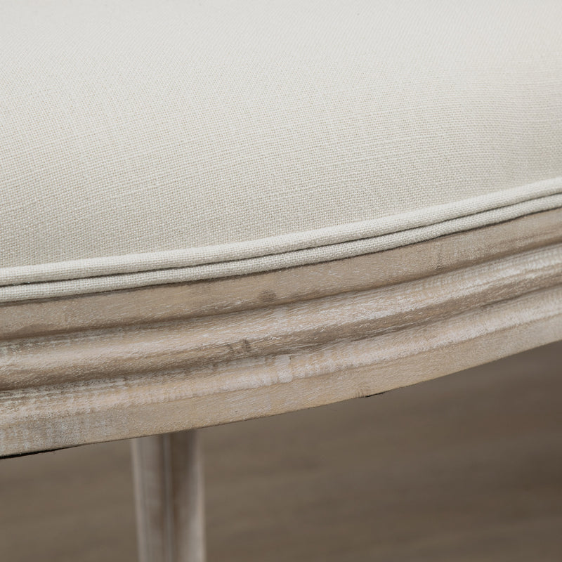 HOMCOM French-Style Dining Chairs Set of 2 with Linen Upholstery, Cream