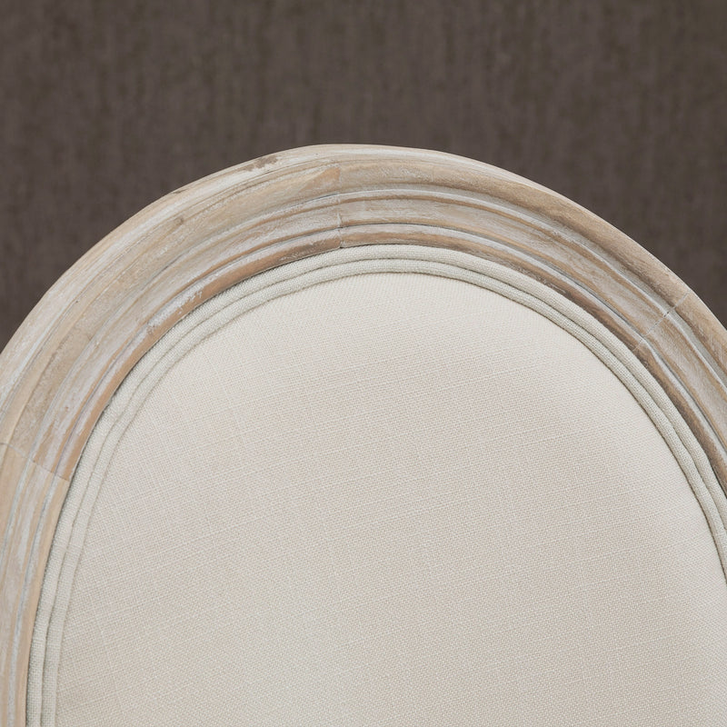 HOMCOM French-Style Dining Chairs Set of 2 with Linen Upholstery, Cream