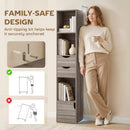 HOMCOM Bookcase with Drawers Adjustable Shelf 158 cm Grey