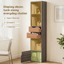 HOMCOM Bookcase with Drawers Adjustable Shelf 158 cm Grey