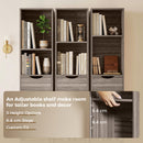 HOMCOM Bookcase with Drawers Adjustable Shelf 158 cm Grey