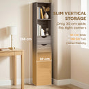 HOMCOM Bookcase with Drawers Adjustable Shelf 158 cm Grey