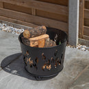 32cm Black Steel Fuego Outdoor Garden Firebasket