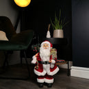 40cm Red Standing Santa Claus Indoor Decoration with Present and Green Sack