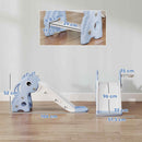 AIYAPLAY 3 in 1 Kids Slide with Climber, Basketball Hoop and Ball, Blue