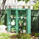 Outsunny 3 Tier Lean-to Mini Greenhouse With Green Hemmed Edging, Green