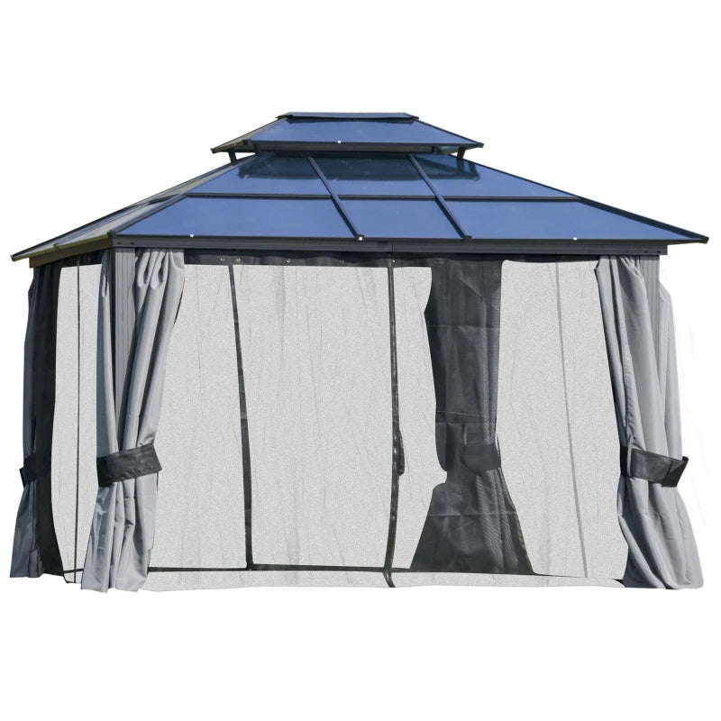 Outsunny Hardtop Gazebo 3x3.6m - Grey