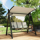 Outsunny 3 Seater Swing Chair, Garden Swing Bench with Adjustable Canopy