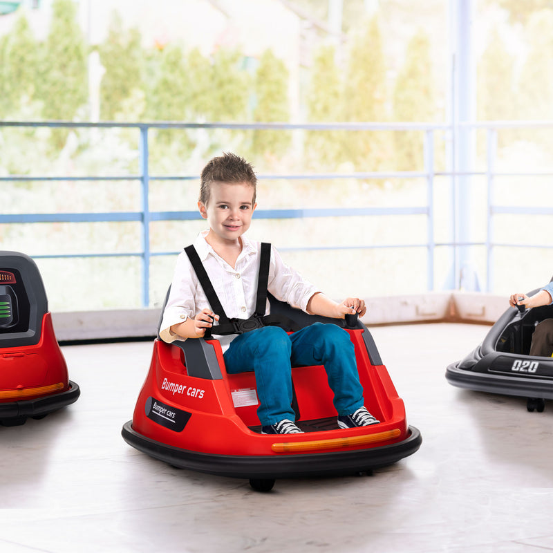HOMCOM Kids Bumper Car w/ 360-Degree Rotation Spin, Lights, Music - Red