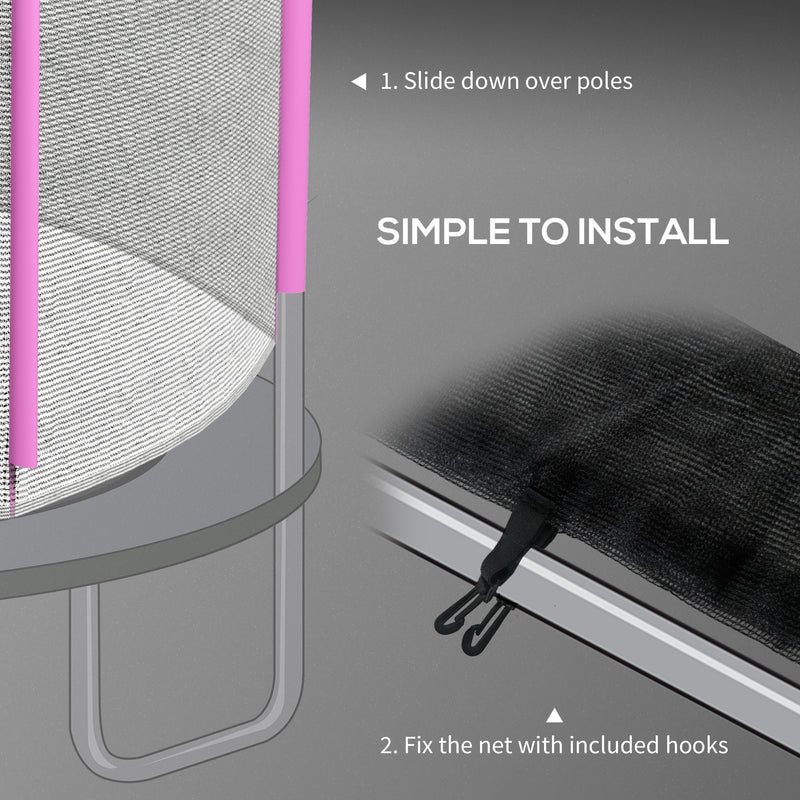 SPORTNOW 8ft Trampoline Net Replacement Safety Net with Zipped Door