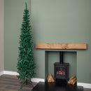 7.5ft (2.2m) Green Spruce Pencil Pine Christmas Tree with Metal Stand