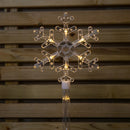 69cm Set of 4 Plastic Crystal Snowflake Pathfinder Christmas Lights with Warm White LEDs