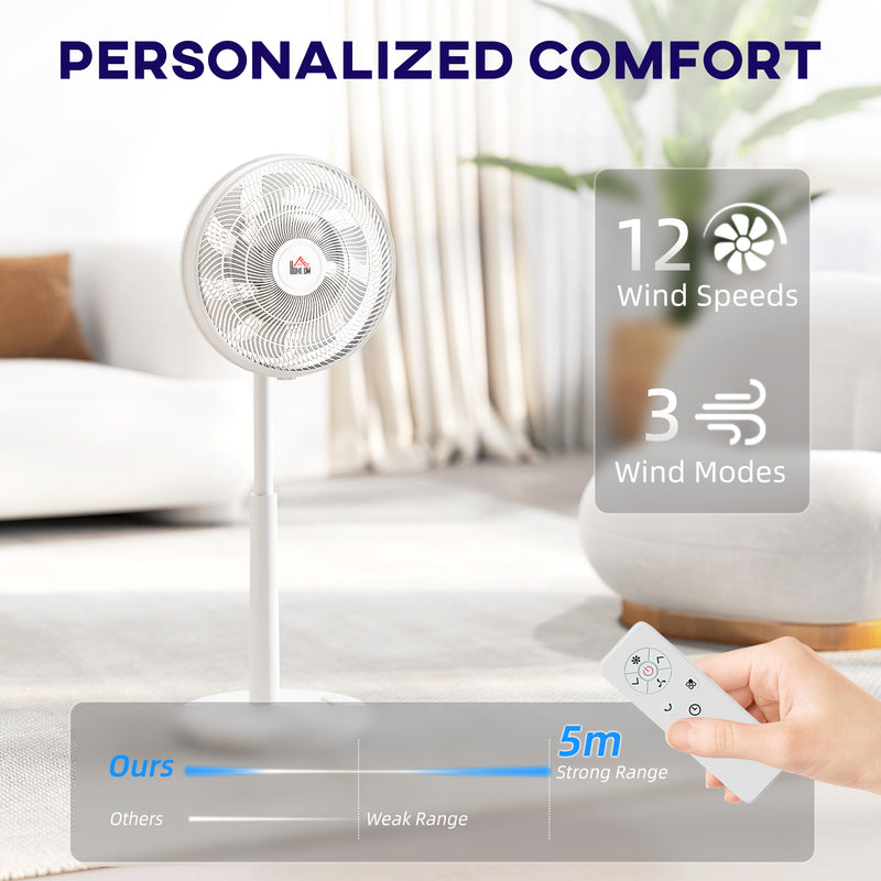 HOMCOM Pedestal Fan with Oscillating, Tilt, Adjustable Height, Timer