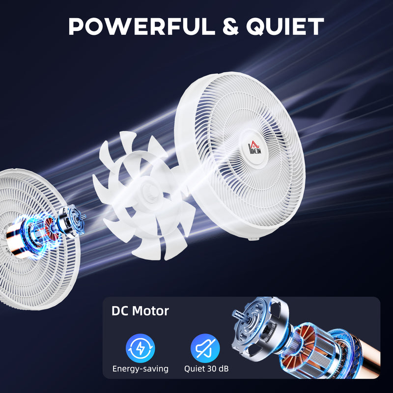 HOMCOM Pedestal Fan with Oscillating, Tilt, Adjustable Height, Timer