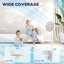 HOMCOM Pedestal Fan With Oscillating, Tilt, Adjustable Height, Timer
