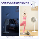 HOMCOM Pedestal Fan With Oscillating, Tilt, Adjustable Height, Timer