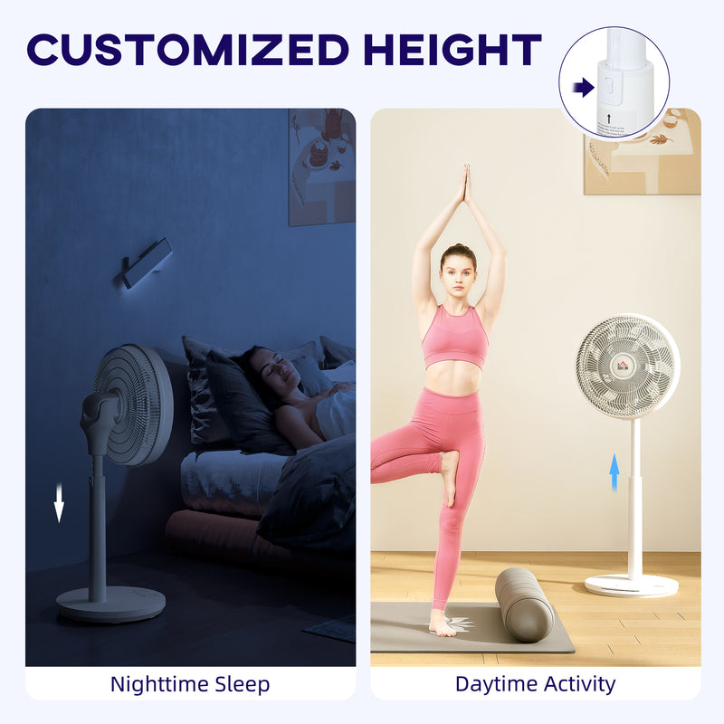 HOMCOM Pedestal Fan with Oscillating, Tilt, Adjustable Height, Timer