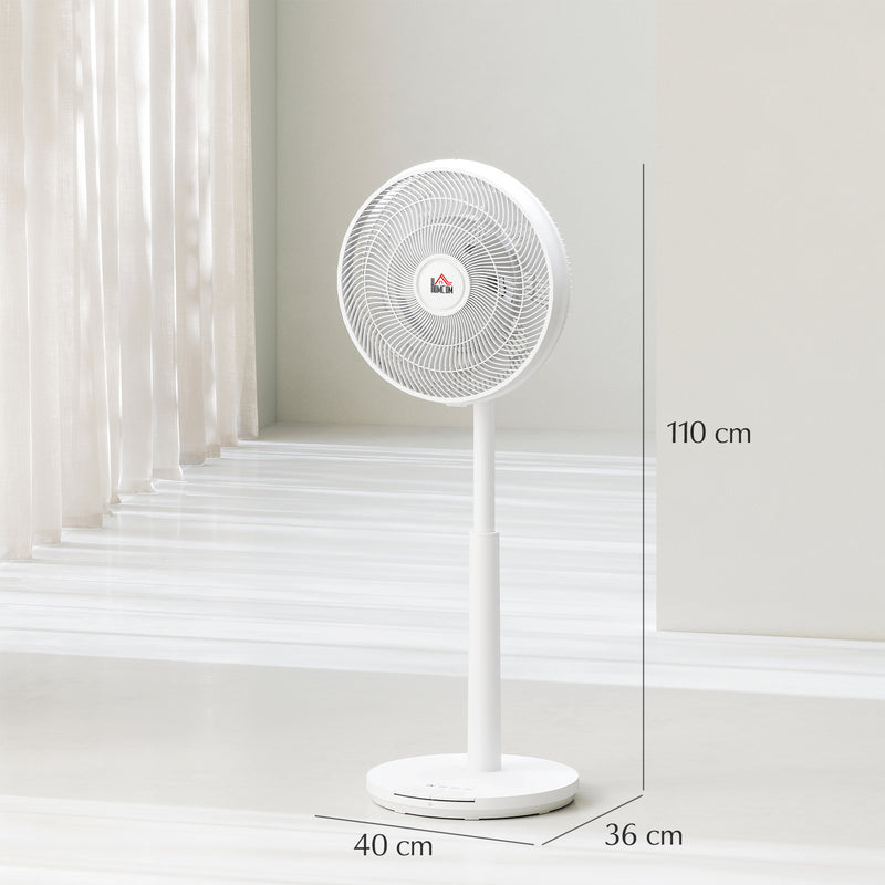 HOMCOM Pedestal Fan with Oscillating, Tilt, Adjustable Height, Timer