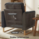 HOMCOM Accent Chair with Metal Legs and Spring Dark Grey