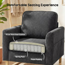 HOMCOM Accent Chair with Metal Legs and Spring Dark Grey