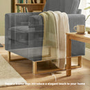 HOMCOM Accent Chair with Metal Legs and Spring Dark Grey