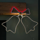 43cm x 32cm Light up Hanging Christmas Double Bell Silhouette with 196 LEDs